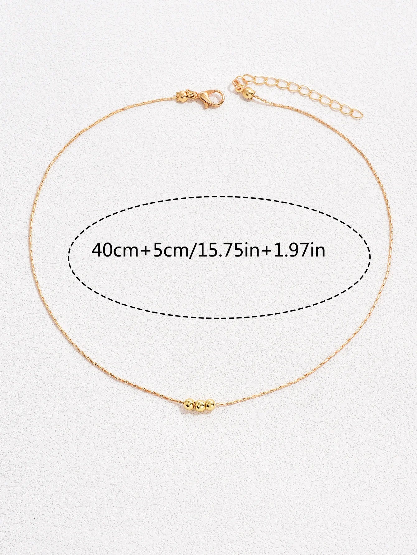 Dainty Gold Bead Choker Necklace