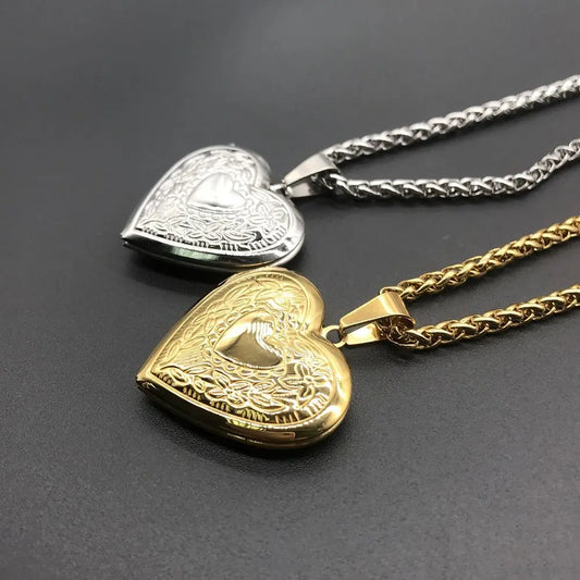 Titanium Heart Locket Necklace