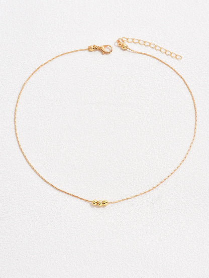 Dainty Gold Bead Choker Necklace