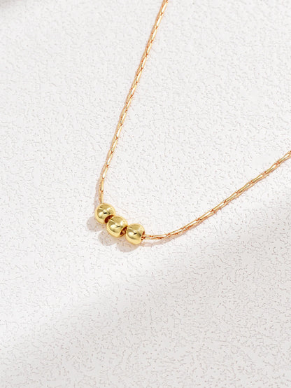 Dainty Gold Bead Choker Necklace