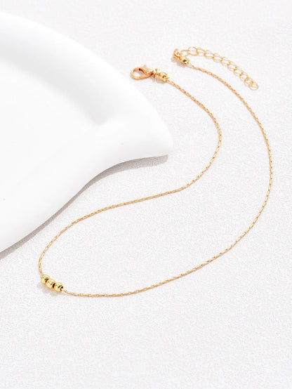 Dainty Gold Bead Choker Necklace