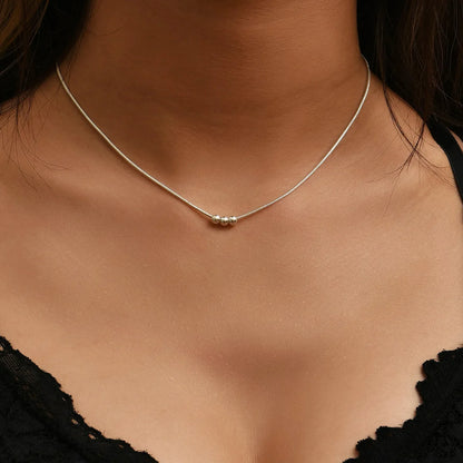 Dainty Gold Bead Choker Necklace