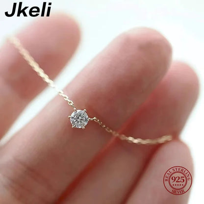 Minimalist Sparkling Zircon – 18K Gold Plated Sterling Silver