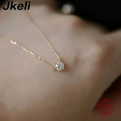 Minimalist Sparkling Zircon – 18K Gold Plated Sterling Silver